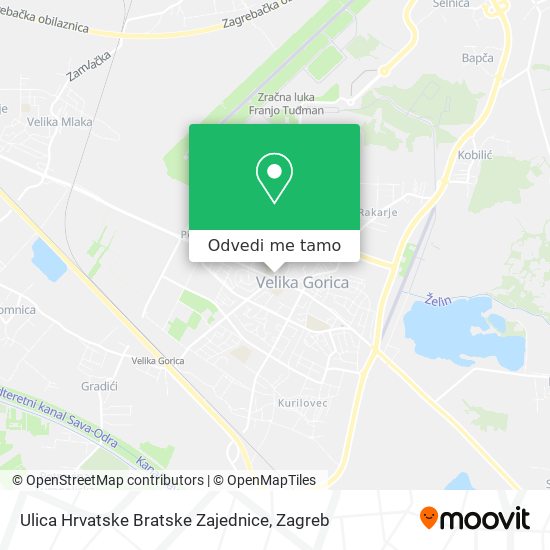 Karta Ulica Hrvatske Bratske Zajednice