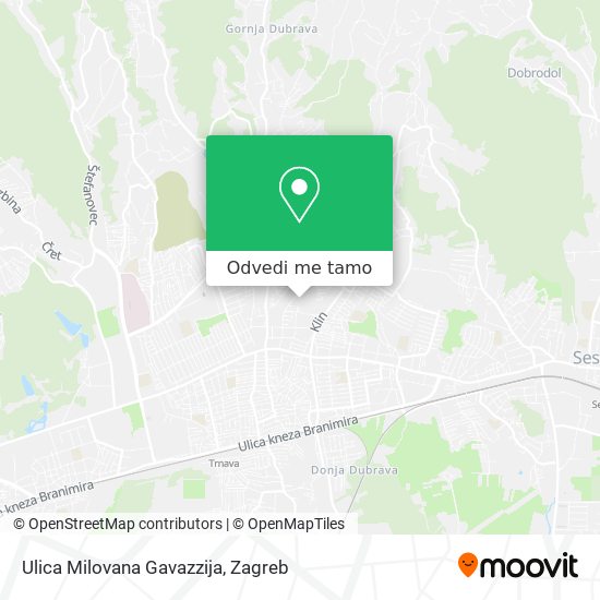 Karta Ulica Milovana Gavazzija