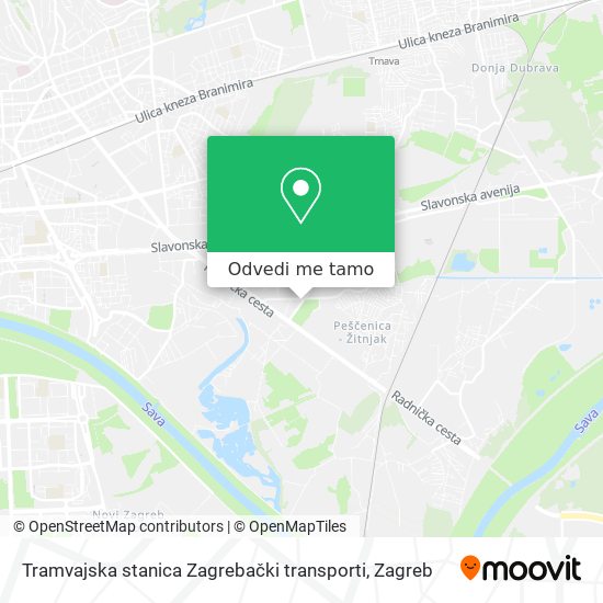 Karta Tramvajska stanica Zagrebački transporti