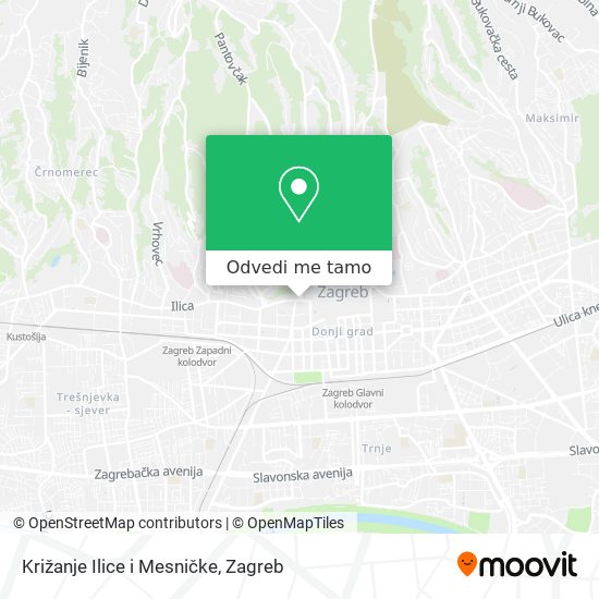Karta Križanje Ilice i Mesničke