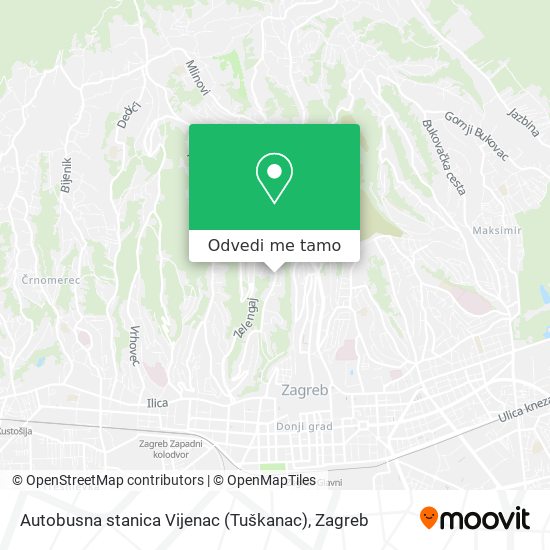 Karta Autobusna stanica Vijenac (Tuškanac)
