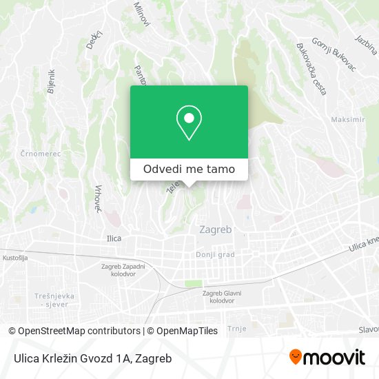 Karta Ulica Krležin Gvozd 1A