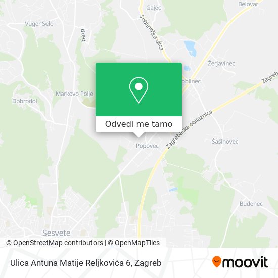 Karta Ulica Antuna Matije Reljkovića 6
