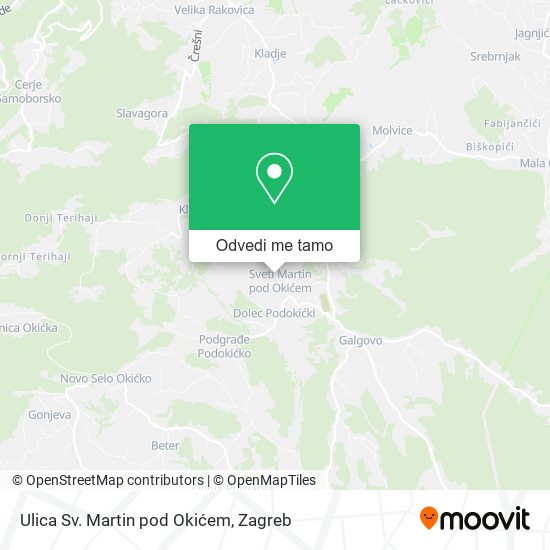 Karta Ulica Sv. Martin pod Okićem
