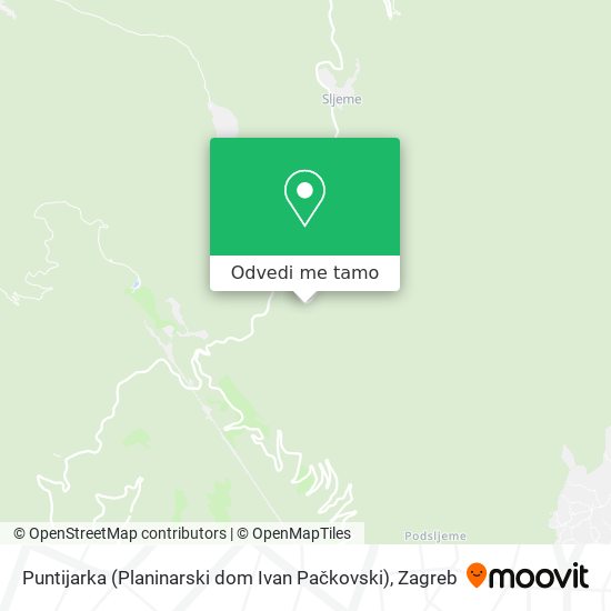 Karta Puntijarka (Planinarski dom Ivan Pačkovski)