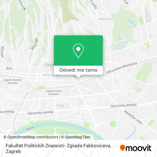 Karta Fakultet Politickih Znanosti- Zgrada Fabkoviceva