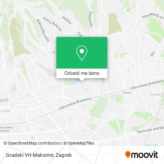 Karta Gradski Vrt Maksimir