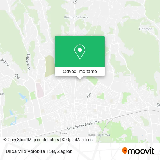 Karta Ulica Vile Velebita 15B