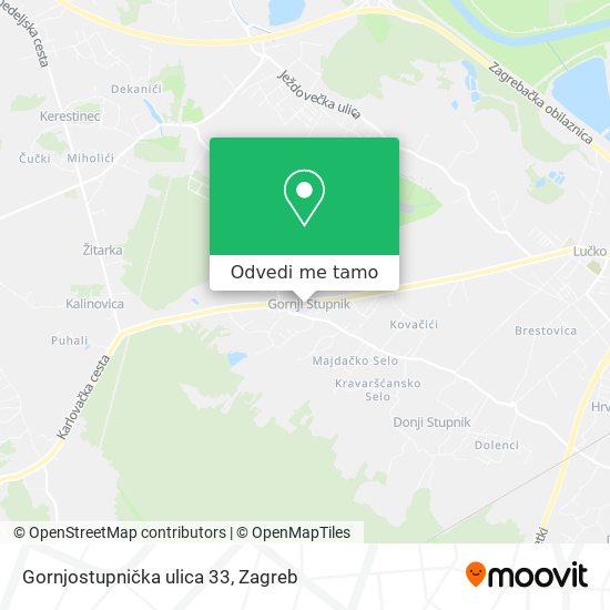 Karta Gornjostupnička ulica 33