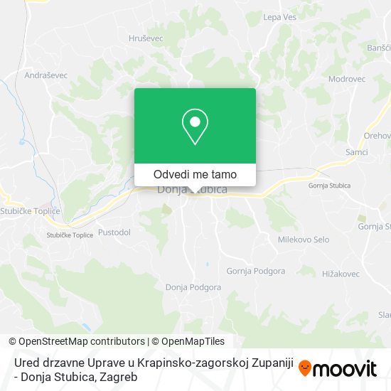 Karta Ured drzavne Uprave u Krapinsko-zagorskoj Zupaniji - Donja Stubica