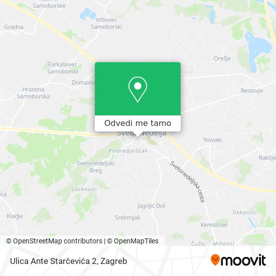Karta Ulica Ante Starčevića 2