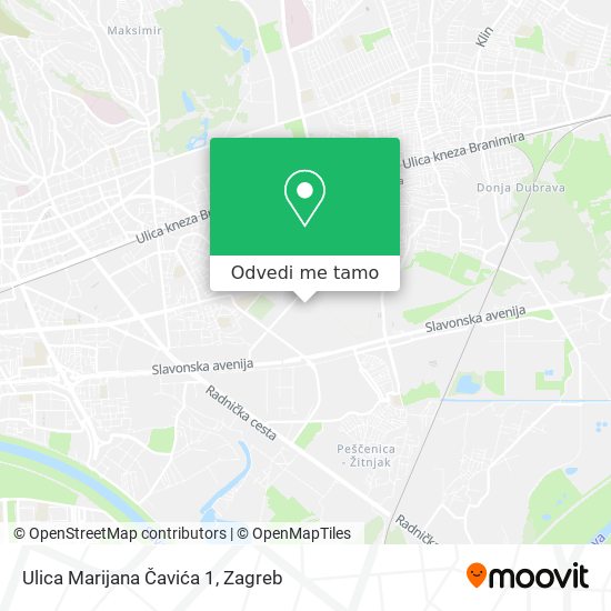 Karta Ulica Marijana Čavića 1