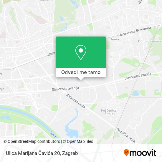 Karta Ulica Marijana Čavića 20