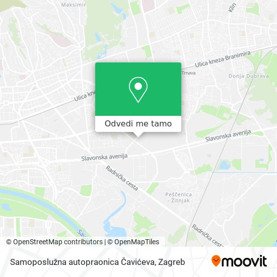 Karta Samoposlužna autopraonica Čavićeva