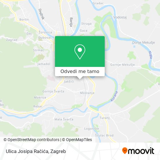 Karta Ulica Josipa Račića