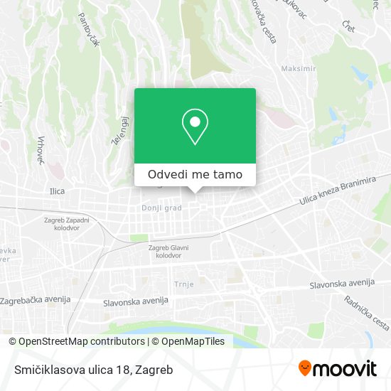 Karta Smičiklasova ulica 18