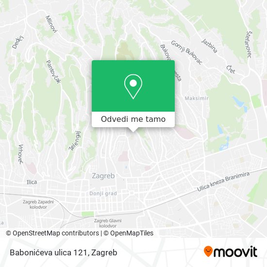 Karta Babonićeva ulica 121
