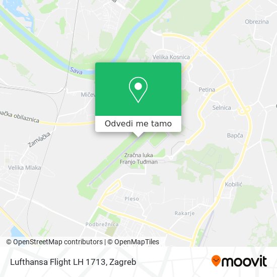 Karta Lufthansa Flight LH 1713