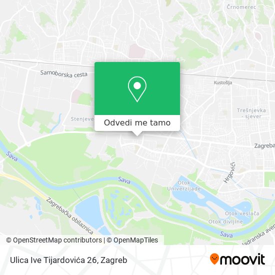 Karta Ulica Ive Tijardovića 26