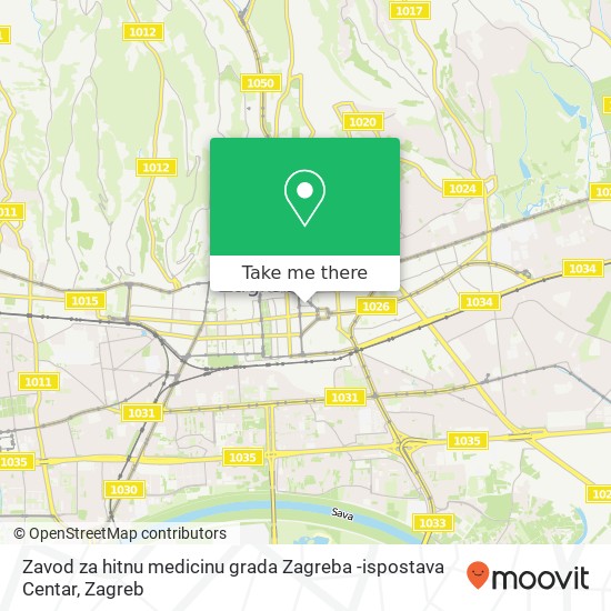 Karta Zavod za hitnu medicinu grada Zagreba -ispostava Centar