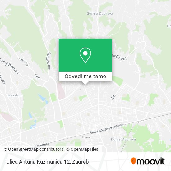 Karta Ulica Antuna Kuzmanića 12