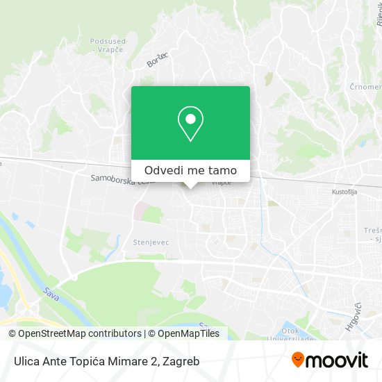 Karta Ulica Ante Topića Mimare 2