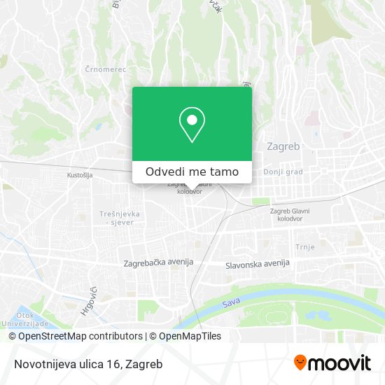 Karta Novotnijeva ulica 16