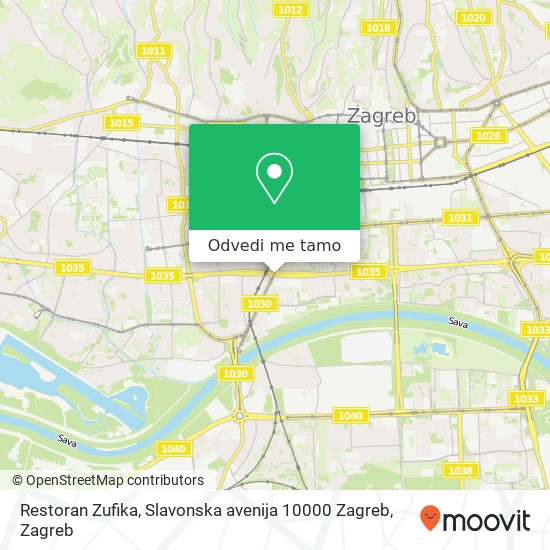 Karta Restoran Zufika, Slavonska avenija 10000 Zagreb