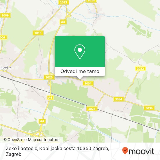 Karta Zeko i potočić, Kobiljačka cesta 10360 Zagreb