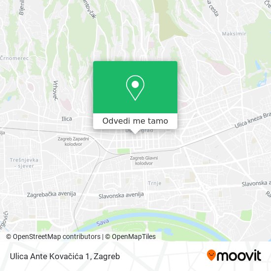 Karta Ulica Ante Kovačića 1