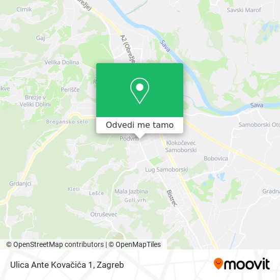 Karta Ulica Ante Kovačića 1