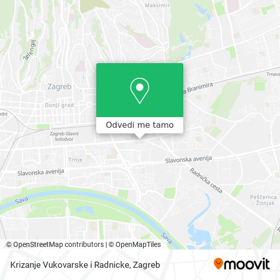 Karta Krizanje Vukovarske i Radnicke