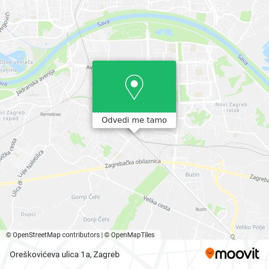 Karta Oreškovićeva ulica 1a