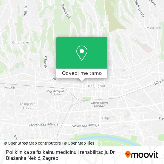 Karta Poliklinika za fizikalnu medicinu i rehabilitaciju Dr. Blaženka Nekić