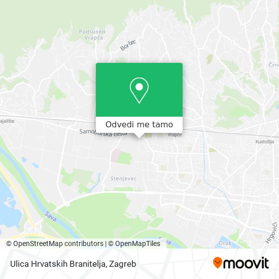 Karta Ulica Hrvatskih Branitelja