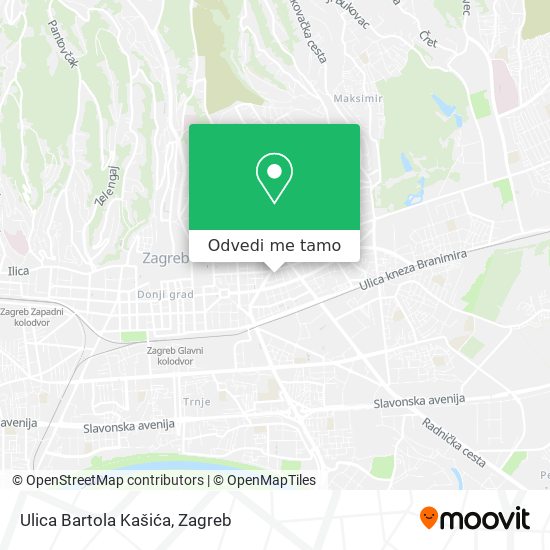 Karta Ulica Bartola Kašića