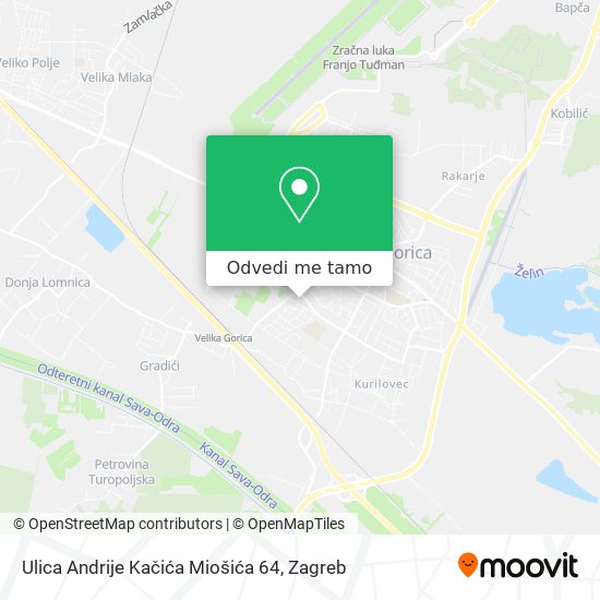 Karta Ulica Andrije Kačića Miošića 64