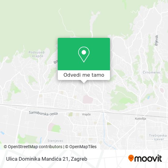 Karta Ulica Dominika Mandića 21