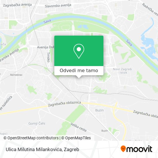 Karta Ulica Milutina Milankovića