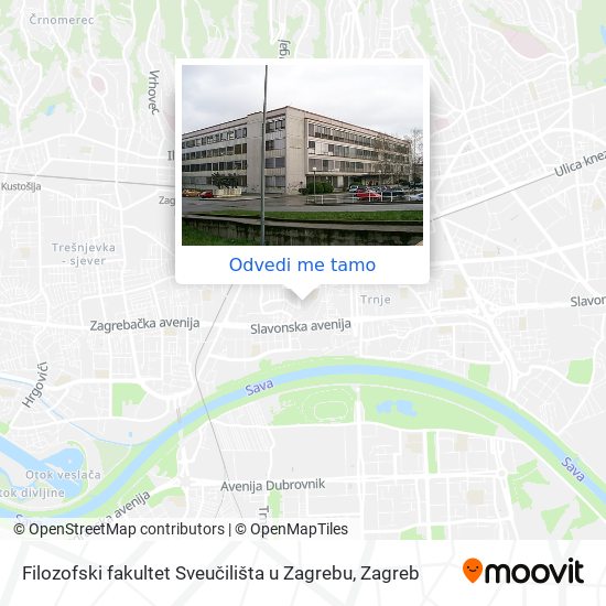 Karta Filozofski fakultet Sveučilišta u Zagrebu