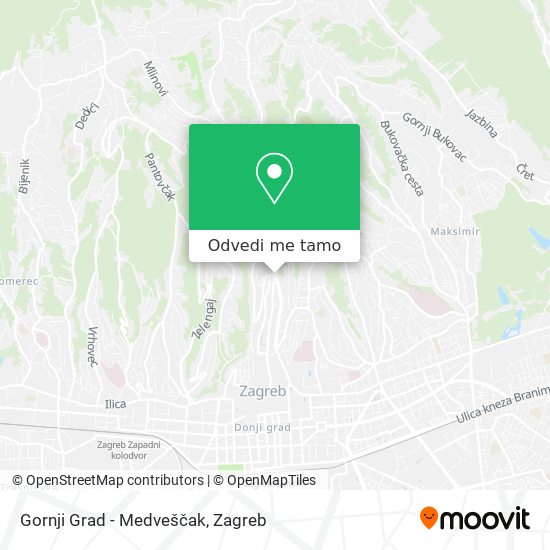 Karta Gornji Grad - Medveščak