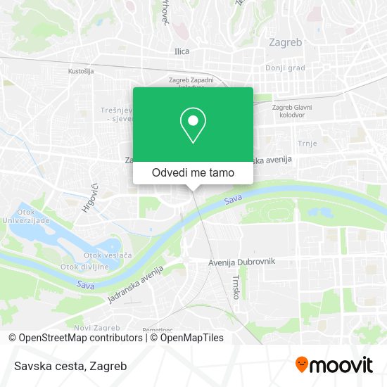 Karta Savska cesta
