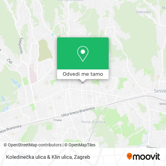 Karta Koledinečka ulica & Klin ulica