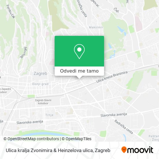 Karta Ulica kralja Zvonimira & Heinzelova ulica
