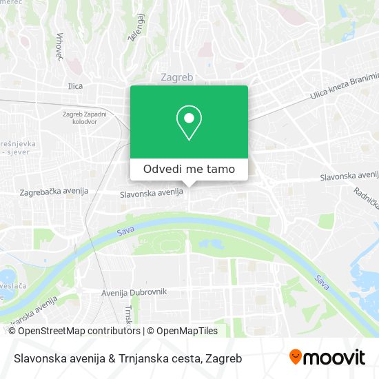 Karta Slavonska avenija & Trnjanska cesta