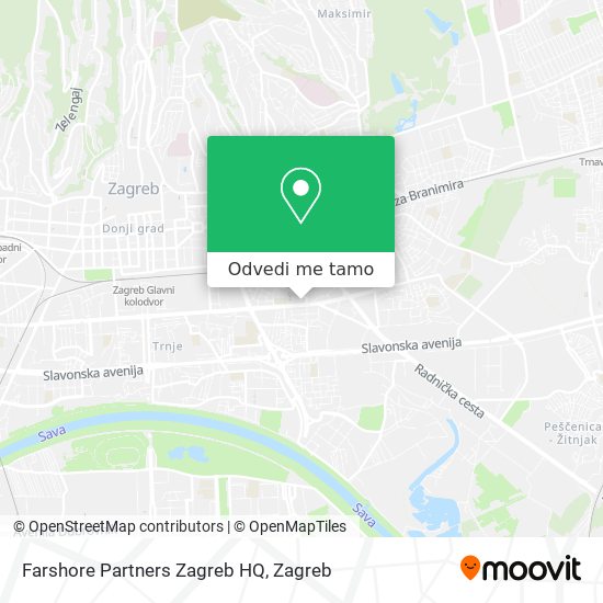 Karta Farshore Partners Zagreb HQ
