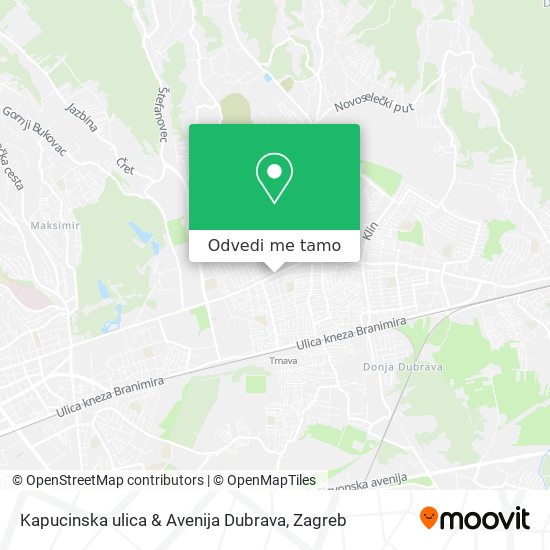 Karta Kapucinska ulica & Avenija Dubrava