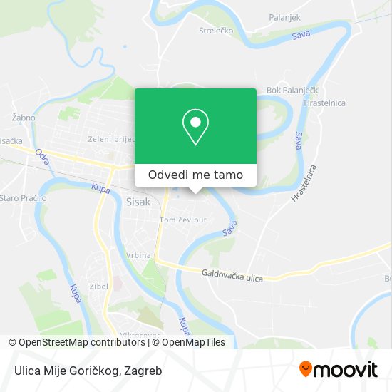 Karta Ulica Mije Goričkog
