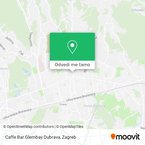 Karta Caffe Bar Glembay Dubrava