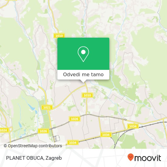 Karta PLANET OBUCA, Dankovečka cesta 10040 Zagreb